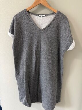 Casual V-Neck Grey Mini Dress